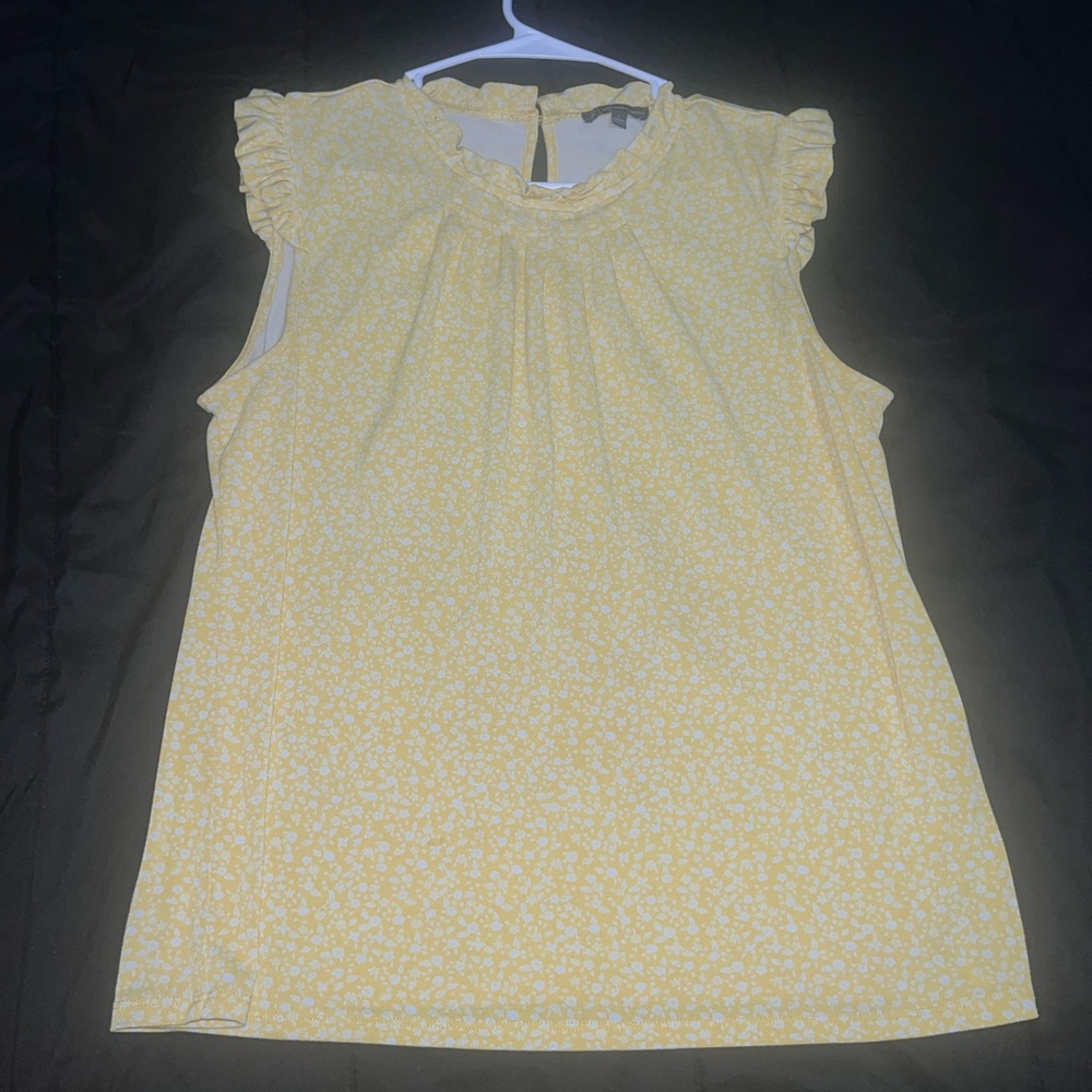 Yellow blouse with tiny flower patterns